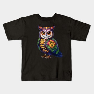 Day Of The Dead Owl Kids T-Shirt